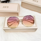 Fashion Tea Gradient Sunglasses