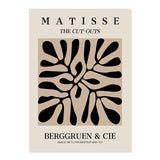 Abstract Matisse Body Line, Leaf Boho and Black Beige Canvas
