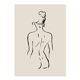 Abstract Matisse Body Line, Leaf Boho and Black Beige Canvas