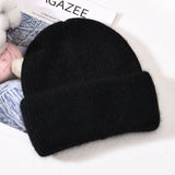 Winter Real Rabbit Fur Knitted Beanies