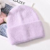 Winter Real Rabbit Fur Knitted Beanies