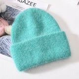 Winter Real Rabbit Fur Knitted Beanies