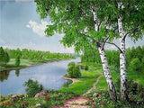 Huacan Full Square Round Diamond Painting Landscape