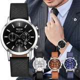Watch Case Leather Band Business Quartz watch