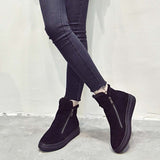 Women's Boots Warm Flockr Low Heels Zipper