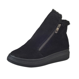 Women's Boots Warm Flockr Low Heels Zipper