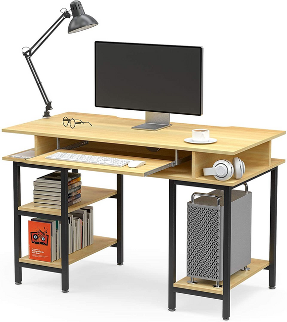 Writing Computer Desk with Keyboard Tray/Shelves