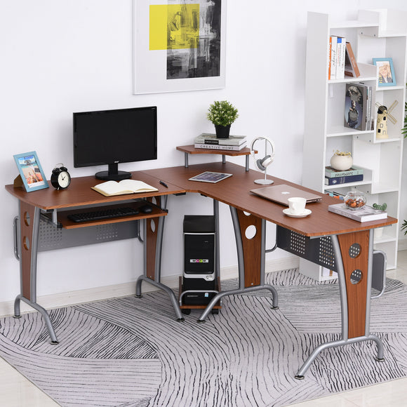 L-Shaped Corner Computer Office Desk  Workstation