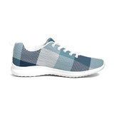 Men's Sneakers, Blue Plaid  Running Shoes