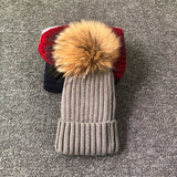 Female Fur Pom Poms hat