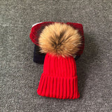 Female Fur Pom Poms hat