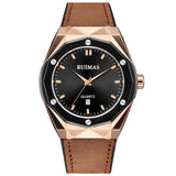 Ruimas  Stainless Steel Case Leather Band