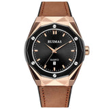 Ruimas  Stainless Steel Case Leather Band