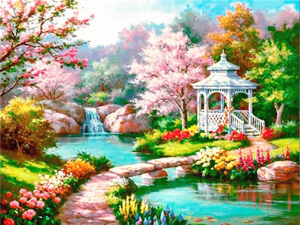 Huacan Full Square Round Diamond Painting Landscape