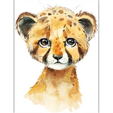 Watercolor Animal Poster A4 Elephant Tiger Cute Cartoon