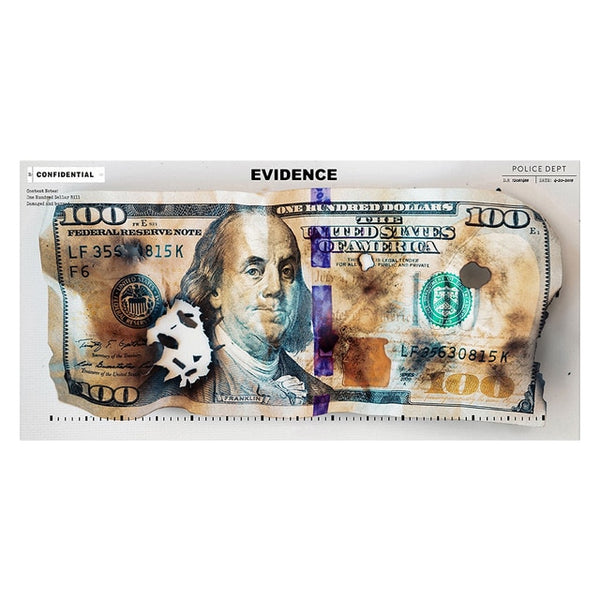 Wall Art Gold Colorful Hundred $ Money Painting