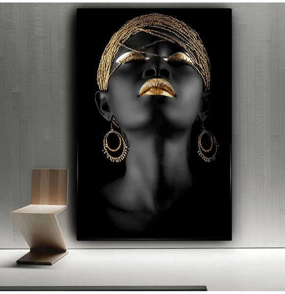 Contemplator Black African Woman Oil Painting