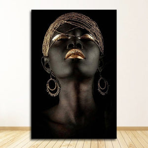 Contemplator Black African Woman Oil Painting
