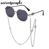 Irregular Sunglasses With Chain