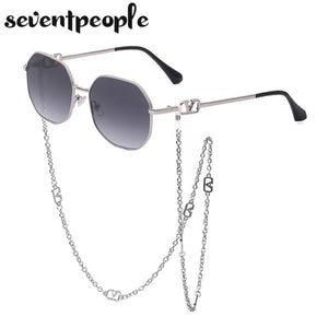 Irregular Sunglasses With Chain