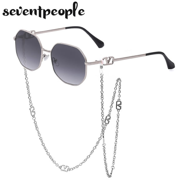 Irregular Sunglasses With Chain