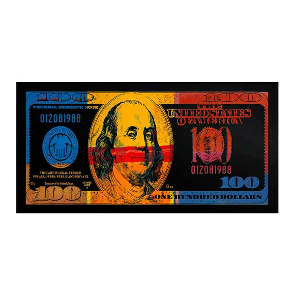Wall Art Gold Colorful Hundred $ Money Painting