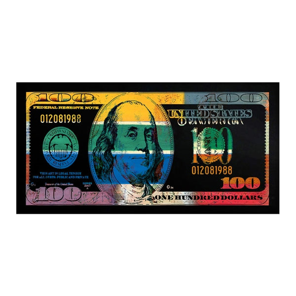 Wall Art Gold Colorful Hundred $ Money Painting
