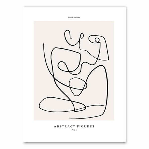 Black White Wall Art Minimalist Nordic painting