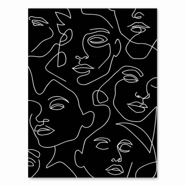 Black White Wall Art Minimalist Nordic painting