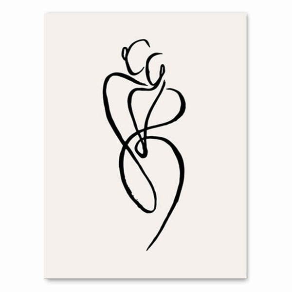 Black White Wall Art Minimalist Nordic painting