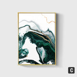 Abstract Gold Green foil lines Paints