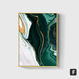 Abstract Gold Green foil lines Paints