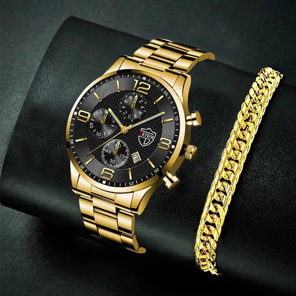 Stainless Steel Quartz Wrist Watch with Bracelet