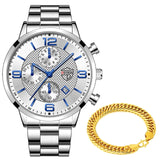 Stainless Steel Quartz Wrist Watch with Bracelet