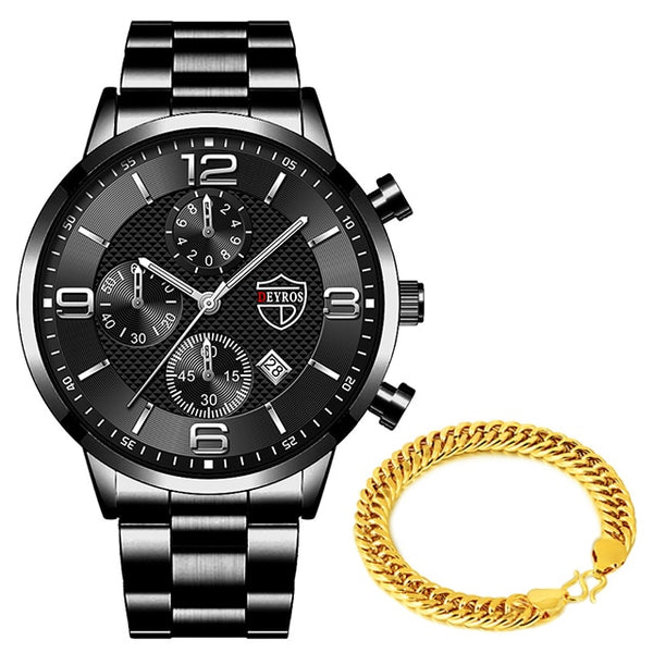 Stainless Steel Quartz Wrist Watch with Bracelet