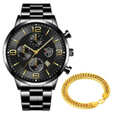 Stainless Steel Quartz Wrist Watch with Bracelet