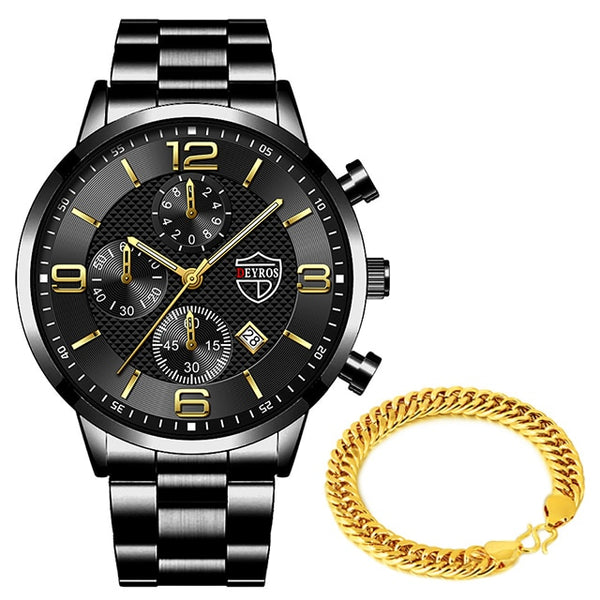 Stainless Steel Quartz Wrist Watch with Bracelet