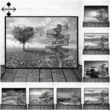 Wall Art Black and White Canvas Road Sign Posters