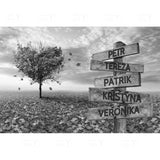 Wall Art Black and White Canvas Road Sign Posters