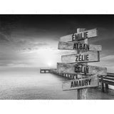 Wall Art Black and White Canvas Road Sign Posters