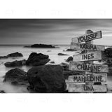 Wall Art Black and White Canvas Road Sign Posters