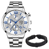 Stainless Steel Quartz Wrist Watch with Bracelet