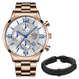 Stainless Steel Quartz Wrist Watch with Bracelet