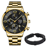 Stainless Steel Quartz Wrist Watch with Bracelet