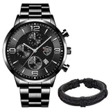 Stainless Steel Quartz Wrist Watch with Bracelet