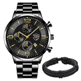 Stainless Steel Quartz Wrist Watch with Bracelet