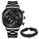 Stainless Steel Quartz Wrist Watch with Bracelet