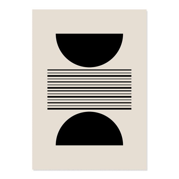 Abstract Matisse Body Line, Leaf Boho and Black Beige Canvas