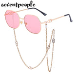 Irregular Sunglasses With Chain