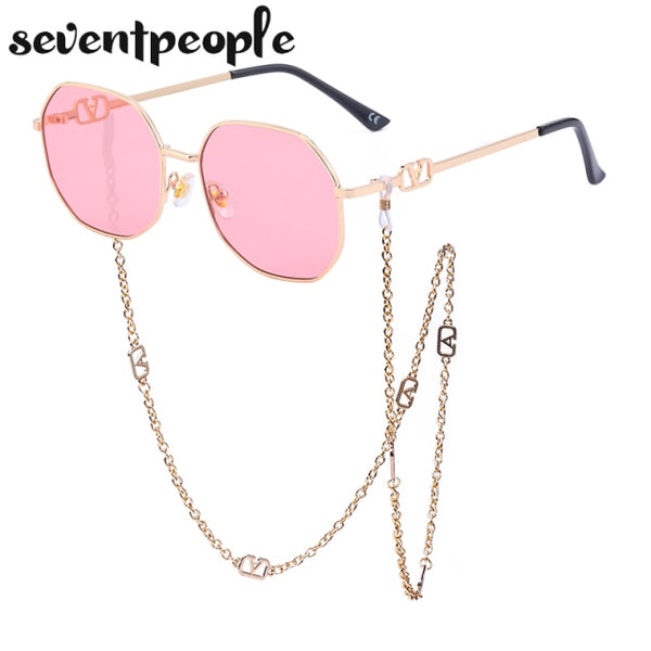 Irregular Sunglasses With Chain